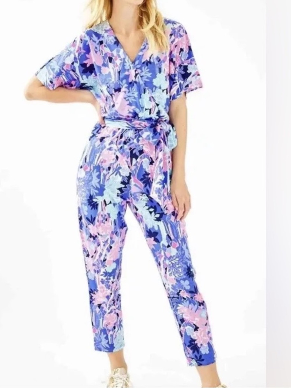 Lilly Pulitzer Maliah Jumpsuit Giraffic Park XSmall